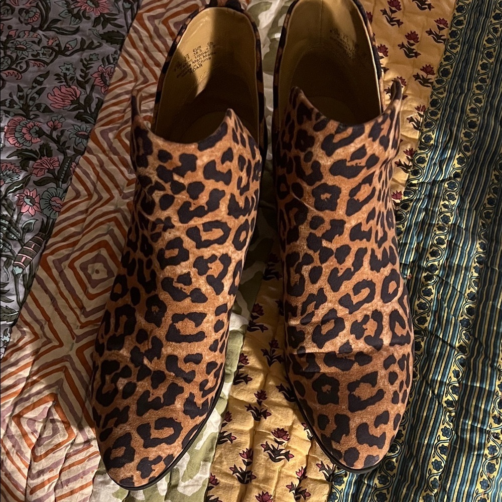 Franco Sarto Brown Leopard Ankle Booties, 8.5, NWOB - Picture 2 of 14